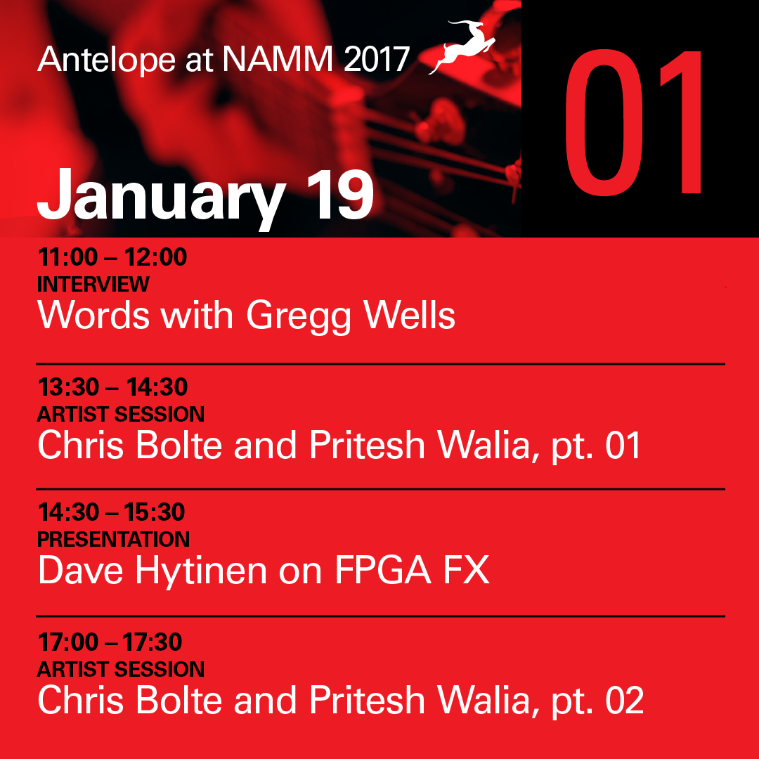 NAMM 2017 - Day 1 agenda