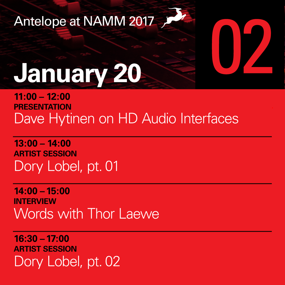 NAMM 2017 - Day 2 agenda